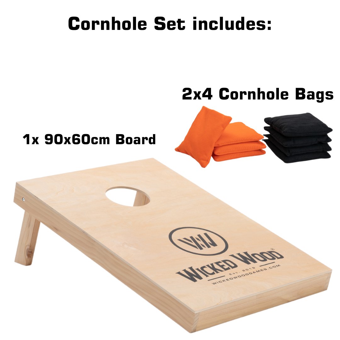 Kit de démarrage de Cornhole - 90x60 - 1x planche / 2x4 sacs - Wicked Wood