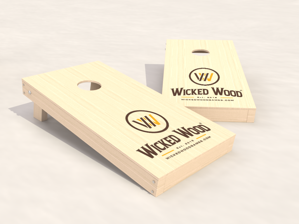 Jeu de Cornhole - Imprimé vinyle Wicked Wood - 90x60cm - Wicked Wood Games